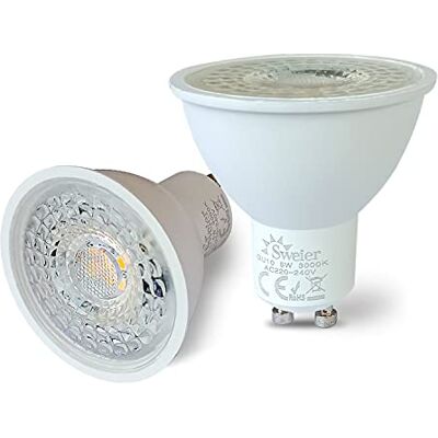 Sweier GU10 led-lamp, 5 W, 38 graden, stralingshoek, 430 lumen, warmwit, 3000 K, niet dimbaar, 50 W halogeen-equivalent, duurzame energie-efficiëntie Sweier GU10 led-lamp, 5 W, 38 graden, stralingshoek, 430 lumen, warmwit, 3000 K, niet dimbaar, 50 W halogeen-equivalent, duurzame energie-efficiëntie