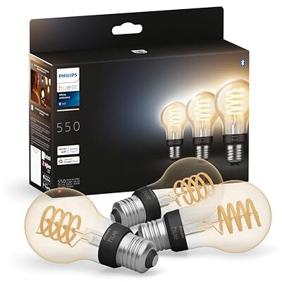 Philips filament standaardlamp A60 warm tot koelwit licht 3 stuks E27 Philips filament standaardlamp A60 warm tot koelwit licht 3 stuks E27