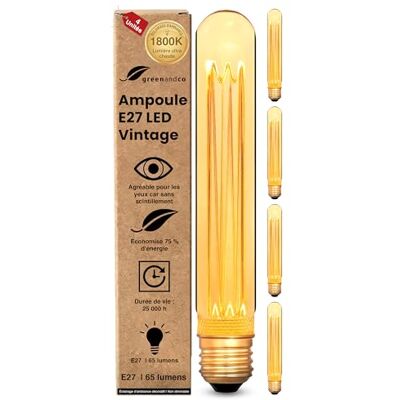 greenandco ® ledlamp, decoratief, vintage, retro, industrieel, antiek, Edison, E27, T30, 2 W, 65 lm, 1800 K, zeer warm wit, 320 graden, 230 V, geen flikkeren, niet dimbaar, 4 stuks greenandco ® ledlamp, decoratief, vintage, retro, industrieel, antiek, Edison, E27, T30, 2 W, 65 lm, 1800 K, zeer warm wit, 320 graden, 230 V, geen flikkeren, niet dimbaar, 4 stuks