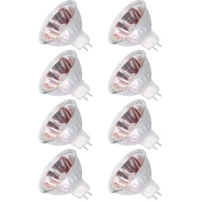 MXTIMWAN Set van 8 MR16 GU5.3 halogeenlampen, 2700 K, warmwit, halogeenspot, 12 V, 20 W, voor landschapsverlichting, inbouwlamp, energieklasse F MXTIMWAN Set van 8 MR16 GU5.3 halogeenlampen, 2700 K, warmwit, halogeenspot, 12 V, 20 W, voor landschapsverlichting, inbouwlamp, energieklasse F