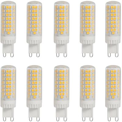 WULUN 10 stuks G9 ledlampen, warmwit, G9-fitting, 7 W, vervanging voor 50 W, 60 W, 70 W halogeenlamp, 700 lumen, 360 graden stralingshoek, AC 220-240 V, niet dimbaar WULUN 10 stuks G9 ledlampen, warmwit, G9-fitting, 7 W, vervanging voor 50 W, 60 W, 70 W halogeenlamp, 700 lumen, 360 graden stralingshoek, AC 220-240 V, niet dimbaar