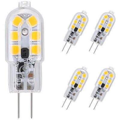 Vicloon 5 x G4 ledlampen, 2 W, 180 lm, vervanging voor 20 W halogeenlampen, AC/DC 12 V, 3000 K, 360 graden stralingshoek Vicloon 5 x G4 ledlampen, 2 W, 180 lm, vervanging voor 20 W halogeenlampen, AC/DC 12 V, 3000 K, 360 graden stralingshoek
