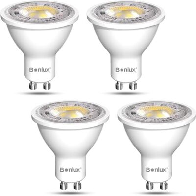 Bonlux GU10 Led-spot, 12 V, koudwit, 6000 K, MR16, 7 W, vervangt 65 W halogeen, lamp AC 12 V, 38 graden, stralingshoek, niet dimbaar, 4 stuks Bonlux GU10 Led-spot, 12 V, koudwit, 6000 K, MR16, 7 W, vervangt 65 W halogeen, lamp AC 12 V, 38 graden, stralingshoek, niet dimbaar, 4 stuks