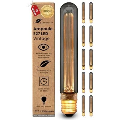greenandco ® ledlamp, decoratief, vintage, retro, industrieel, antiek, Edison, E27, T30, 2 W, 45 lm, 2000K (zeer warm wit), 320 graden, 230 V, geen flikkeren, niet dimbaar, 10 stuks greenandco ® ledlamp, decoratief, vintage, retro, industrieel, antiek, Edison, E27, T30, 2 W, 45 lm, 2000K (zeer warm wit), 320 graden, 230 V, geen flikkeren, niet dimbaar, 10 stuks