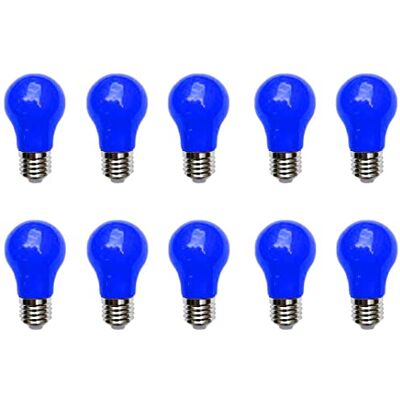 Aiwerttes 10 stuks 3W E27 A50 kleurrijke ledlampen met blauwe schroefdop voor bruiloft, Halloween, kerstfeest, niet dimbaar Aiwerttes 10 stuks 3W E27 A50 kleurrijke ledlampen met blauwe schroefdop voor bruiloft, Halloween, kerstfeest, niet dimbaar