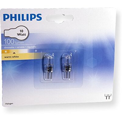 Philips G4 halogeencapsulelampen, 10 W, 2 stuks Philips G4 halogeencapsulelampen, 10 W, 2 stuks