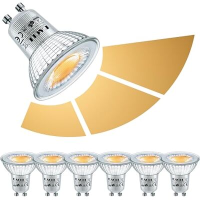 EACLL 6 stuks GU10 led-spots 6 W warmwit 2700 K dimbaar via normale schakelaars, 565 lm, vervangt 75 W halogeenlampen, 38 graden flikkervrije spots, 3 helderheidsniveaus EACLL 6 stuks GU10 led-spots 6 W warmwit 2700 K dimbaar via normale schakelaars, 565 lm, vervangt 75 W halogeenlampen, 38 graden flikkervrije spots, 3 helderheidsniveaus