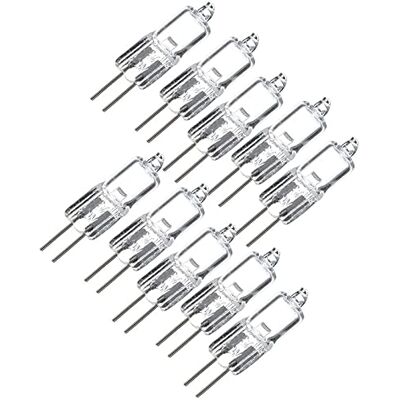 Uadme G4 halogeenlampen, 20 W, 12 V, warmwit, 2700 K, dimbaar, voor fornuisverlichting, waarschuwingslicht, railverlichting, 10 stuks Uadme G4 halogeenlampen, 20 W, 12 V, warmwit, 2700 K, dimbaar, voor fornuisverlichting, waarschuwingslicht, railverlichting, 10 stuks