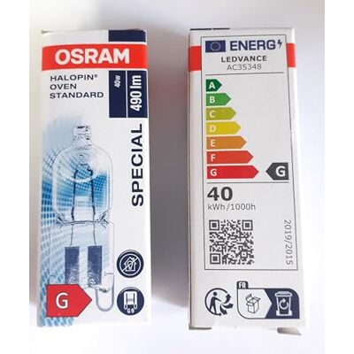 LEDVANCE OSRAM Halogeencapsulelampen, 40 W, G9, voor oven tot 300 graden, 2 stuks LEDVANCE OSRAM Halogeencapsulelampen, 40 W, G9, voor oven tot 300 graden, 2 stuks