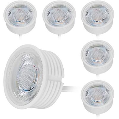 HCFEI 6 x GU10 led-module, platte vervanging, 230 V, 5 W, warm wit, 3000 K, dimbaar, 38 graden stralingshoek HCFEI 6 x GU10 led-module, platte vervanging, 230 V, 5 W, warm wit, 3000 K, dimbaar, 38 graden stralingshoek