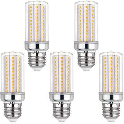 Akynite Set van 5 E27 ledlampen, 16 W, warmwit, 3000 K, 2000 lm, equivalent E27, 150 W, 120 W, halogeen, AC 230 V, E27, ledmaïs, warmwit, voor plafondlamp, niet dimbaar Akynite Set van 5 E27 ledlampen, 16 W, warmwit, 3000 K, 2000 lm, equivalent E27, 150 W, 120 W, halogeen, AC 230 V, E27, ledmaïs, warmwit, voor plafondlamp, niet dimbaar