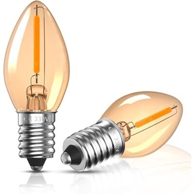 Bonlux Set van 2 E14 LED-lampen 0,5 W E14 C7 LED SES Vintage kaars Kleine Schroef Edison Amber Zout Lampen Candelbre Lampen Warm Wit 2200K Bonlux Set van 2 E14 LED-lampen 0,5 W E14 C7 LED SES Vintage kaars Kleine Schroef Edison Amber Zout Lampen Candelbre Lampen Warm Wit 2200K