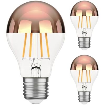 ledscom.de 3 x E27 ledlampen, A60, warm wit (2600 K), 7,5 W, 839 lm, hoofdspiegel (roségoud) ledscom.de 3 x E27 ledlampen, A60, warm wit (2600 K), 7,5 W, 839 lm, hoofdspiegel (roségoud)