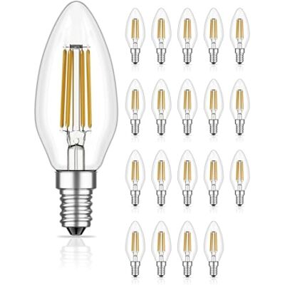 ledscom.de 20 x E14 ledlampen, kaars, warmwit (2700 K), 3,7 W, 452 lm ledscom.de 20 x E14 ledlampen, kaars, warmwit (2700 K), 3,7 W, 452 lm