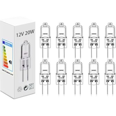 Vinmooog 10 stuks G4 halogeenlampen 12V 20W 2800K G4 warm wit dimbaar ter vervanging van kristallen kroonluchters, paneellampen, keukenverlichting enz. Vinmooog 10 stuks G4 halogeenlampen 12V 20W 2800K G4 warm wit dimbaar ter vervanging van kristallen kroonluchters, paneellampen, keukenverlichting enz.