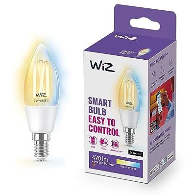 WiZ Kaarslamp Filament Warm- tot Koelwit Licht Slimme LED Verlichting E14 fitting 40 W Transparant WLAN WiZ Kaarslamp Filament Warm- tot Koelwit Licht Slimme LED Verlichting E14 fitting 40 W Transparant WLAN