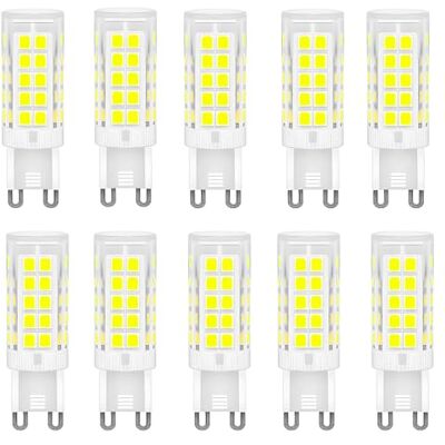 WULUN G9 3 W ledlampen koud wit 6500 K, niet dimbaar, komt overeen met 30 W halogeenlampen, G9 led-maïslampen voor thuisverlichting, flikkervrij, AC 220-240 V, 10 stuks WULUN G9 3 W ledlampen koud wit 6500 K, niet dimbaar, komt overeen met 30 W halogeenlampen, G9 led-maïslampen voor thuisverlichting, flikkervrij, AC 220-240 V, 10 stuks