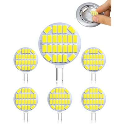 CucuGo G4 Ledlampen, 3 W, AC/DC 12 V-24 V, 400 lm, koudwit, 6500 K, komt overeen met 30 W halogeen, niet dimbaar, waterdicht, dubbelpolig, voor kroonluchter, kastverlichting, slaapkamer, kast, camper, 6 stuks CucuGo G4 Ledlampen, 3 W, AC/DC 12 V-24 V, 400 lm, koudwit, 6500 K, komt overeen met 30 W halogeen, niet dimbaar, waterdicht, dubbelpolig, voor kroonluchter, kastverlichting, slaapkamer, kast, camper, 6 stuks