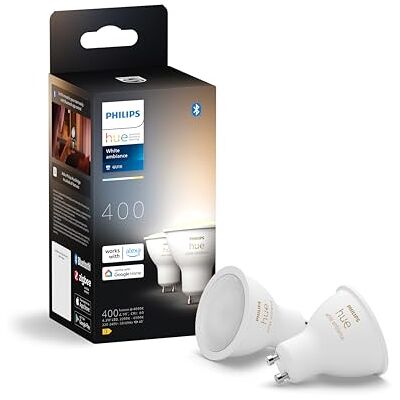 Philips Slimme GU10-spot, warm tot koelwit instelbaar licht (2 stuks), Bluetooth-compatibel, stembediening met Alexa, Apple Home & Google Assistant Philips Slimme GU10-spot, warm tot koelwit instelbaar licht (2 stuks), Bluetooth-compatibel, stembediening met Alexa, Apple Home & Google Assistant