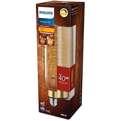 Philips LED-lamp Giant Staaf extra warm wit licht E27-40W Goud Dimbaar Energiezuinig Decoratieve gloeidraadlamp Philips LED-lamp Giant Staaf extra warm wit licht E27-40W Goud Dimbaar Energiezuinig Decoratieve gloeidraadlamp