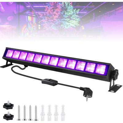 GOMETY Blacklight Bar UV-lamp, 36 W, UV, LED, blacklight, lamp met schakelaar, 385-400 nm, uv-lichtbuis voor discolicht, party, accessoires, Halloween, decoratie, podium, neonverlichting GOMETY Blacklight Bar UV-lamp, 36 W, UV, LED, blacklight, lamp met schakelaar, 385-400 nm, uv-lichtbuis voor discolicht, party, accessoires, Halloween, decoratie, podium, neonverlichting