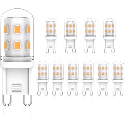 Eco.Luma Ledlampen, G9, 2 W, komt overeen met 20 W, halogeenlamp, warmwit, 2700 K, 210 lm, flikkervrij, AC 220-240 V, niet dimbaar, spaarlamp, 10 stuks Eco.Luma Ledlampen, G9, 2 W, komt overeen met 20 W, halogeenlamp, warmwit, 2700 K, 210 lm, flikkervrij, AC 220-240 V, niet dimbaar, spaarlamp, 10 stuks