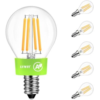 LVWIT Lamp E14 warmwit, 2,2 W ledlamp klasse A, komt overeen met halogeenlampen 40 W, 470 lm, gloeilampen met laag verbruik P45, 2700 K, 6 stuks, niet dimbaar LVWIT Lamp E14 warmwit, 2,2 W ledlamp klasse A, komt overeen met halogeenlampen 40 W, 470 lm, gloeilampen met laag verbruik P45, 2700 K, 6 stuks, niet dimbaar