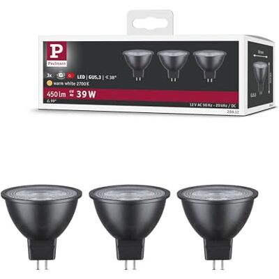 Paulmann Set van 3 GU5,3 LED reflectorlampen grijs 12V 3x450lm 36° 3x6W 2700K 28912 Paulmann Set van 3 GU5,3 LED reflectorlampen grijs 12V 3x450lm 36° 3x6W 2700K 28912