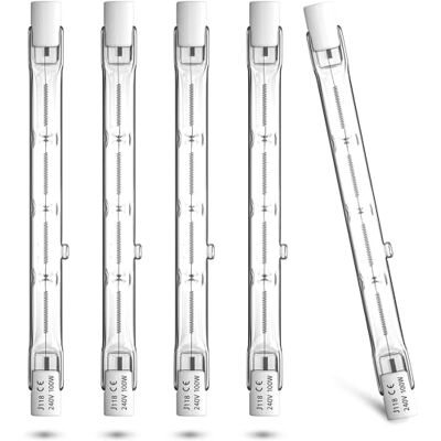 Bonlux Set van 5 halogeenlampen R7S 100 W 118 mm warm wit 2800 K, 1500 lm, AC projector 220-240 V. Voor verlichting thuis, werk, veiligheid, staande lamp enz Bonlux Set van 5 halogeenlampen R7S 100 W 118 mm warm wit 2800 K, 1500 lm, AC projector 220-240 V. Voor verlichting thuis, werk, veiligheid, staande lamp enz