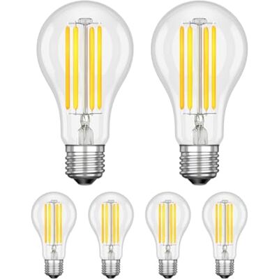 ledscom.de 6 ledlampen E27, A70, warmwit (2700 K), 12,5 W, 1600 lm ledscom.de 6 ledlampen E27, A70, warmwit (2700 K), 12,5 W, 1600 lm