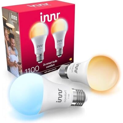 innr Zigbee E27 slimme gloeilamp, werkt met Hue* en Alexa (brug vereist), warm-wit tot koud wit, ledlampen, dimbaar, 1190 lumen, 2 stuks innr Zigbee E27 slimme gloeilamp, werkt met Hue* en Alexa (brug vereist), warm-wit tot koud wit, ledlampen, dimbaar, 1190 lumen, 2 stuks