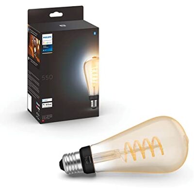 Philips White Ambiance Ledlamp, E27 filament ST72, Bluetooth compatibel, werkt met Alexa, Google Assistant en Apple Homekit Philips White Ambiance Ledlamp, E27 filament ST72, Bluetooth compatibel, werkt met Alexa, Google Assistant en Apple Homekit