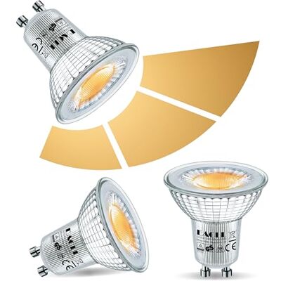 EACLL Set van 2 GU10 ledlampen, 3 helderheidsniveaus, dimbaar, 6 W, koud wit, 2700 K, 565 lm, 75 W, komt overeen met halogeenspot, reflectorlamp, 38 graden, zonder lichtschakelaar EACLL Set van 2 GU10 ledlampen, 3 helderheidsniveaus, dimbaar, 6 W, koud wit, 2700 K, 565 lm, 75 W, komt overeen met halogeenspot, reflectorlamp, 38 graden, zonder lichtschakelaar