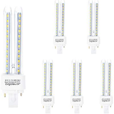 Aigostar 5 stuks 11 W PLC 2U LED-lampen G24d-3, koud wit licht 6500 K, 1070 lumen Aigostar 5 stuks 11 W PLC 2U LED-lampen G24d-3, koud wit licht 6500 K, 1070 lumen