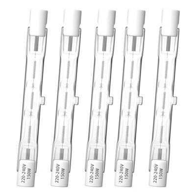 CucuGo R7s 78 mm halogeenlamp, 150 W, verstelbaar, J78 type J, reflectorlamp, dubbele uiteinde, warmwit, 2800 K, super helder, 2100 lm, 360 graden, 240 V (5 stuks) CucuGo R7s 78 mm halogeenlamp, 150 W, verstelbaar, J78 type J, reflectorlamp, dubbele uiteinde, warmwit, 2800 K, super helder, 2100 lm, 360 graden, 240 V (5 stuks)