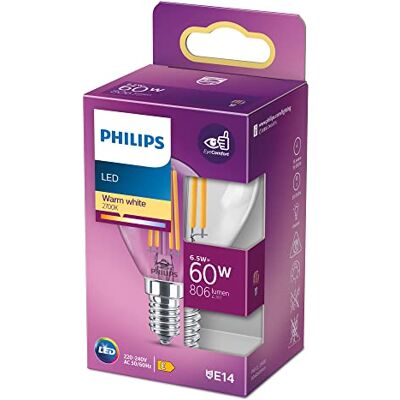 Philips LEDClassic E14 lamp, 806 lumen, komt overeen met 60 W, warm wit (2700 Kelvin), helder Philips LEDClassic E14 lamp, 806 lumen, komt overeen met 60 W, warm wit (2700 Kelvin), helder