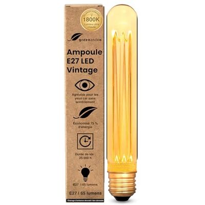 greenandco ® Ledlamp, decoratief, vintage, retro, industrieel, antiek, Edison, E27, T30, 2 W, 65 lm, 1800 K, zeer warm wit, 320 graden, 230 V, geen flikkeren, niet dimbaar greenandco ® Ledlamp, decoratief, vintage, retro, industrieel, antiek, Edison, E27, T30, 2 W, 65 lm, 1800 K, zeer warm wit, 320 graden, 230 V, geen flikkeren, niet dimbaar
