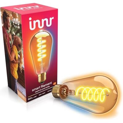 innr Zigbee E27 slimme gloeilamp, werkt met Hue* en Alexa (brug vereist), Edison filamentlamp, warm tot koud wit, ledlampen, dimbaar, 620 lumen, 1 stuk innr Zigbee E27 slimme gloeilamp, werkt met Hue* en Alexa (brug vereist), Edison filamentlamp, warm tot koud wit, ledlampen, dimbaar, 620 lumen, 1 stuk