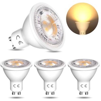 BrightArk Ledlamp, GU10, 7 W, MR16, spot, 12 V, warmwit, 3000 K, energiebesparend, komt overeen met halogeenlicht, 65 W, inbouwspot, 38 graden, niet verstelbaar, 4 stuks BrightArk Ledlamp, GU10, 7 W, MR16, spot, 12 V, warmwit, 3000 K, energiebesparend, komt overeen met halogeenlicht, 65 W, inbouwspot, 38 graden, niet verstelbaar, 4 stuks