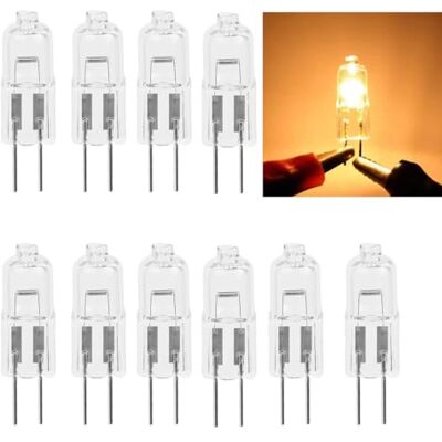 WeiHong G4 halogeenlamp, 12 V, 10 W/20 W, 2800 K, warm wit, 2-polig, halogeenlamp, G4 transparante lamp voor kristallen kroonluchters, keuken, woonkamer, 10 stuks (10 watt) WeiHong G4 halogeenlamp, 12 V, 10 W/20 W, 2800 K, warm wit, 2-polig, halogeenlamp, G4 transparante lamp voor kristallen kroonluchters, keuken, woonkamer, 10 stuks (10 watt)