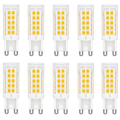 Jiotouhu Ledlamp G9, 5 W G9 ledlampen (komt overeen met 50 W halogeenlampen G9), G9 ledlampen, warm wit, 3000 K, zonder flikkeren, 360 graden hoek, AC 220-240 V, 10 stuks Jiotouhu Ledlamp G9, 5 W G9 ledlampen (komt overeen met 50 W halogeenlampen G9), G9 ledlampen, warm wit, 3000 K, zonder flikkeren, 360 graden hoek, AC 220-240 V, 10 stuks