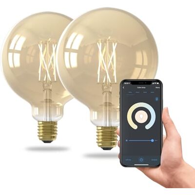 CALEX Globe G125 E27 CCT WiFi, 7 W, 806 lm, Alexa/Google/Siri, wit, 1800-3000 K, dimbaar, scenario's, zonder brug, wifi 2,4 GHz CALEX Globe G125 E27 CCT WiFi, 7 W, 806 lm, Alexa/Google/Siri, wit, 1800-3000 K, dimbaar, scenario's, zonder brug, wifi 2,4 GHz