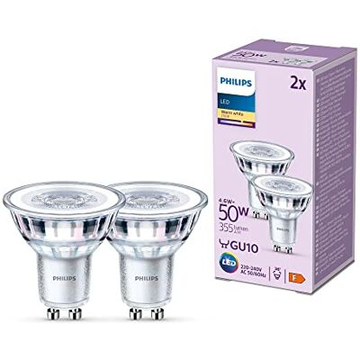 Philips Classic LED Spot GU10 Warmwit Licht 50 W 2 spots Philips Classic LED Spot GU10 Warmwit Licht 50 W 2 spots