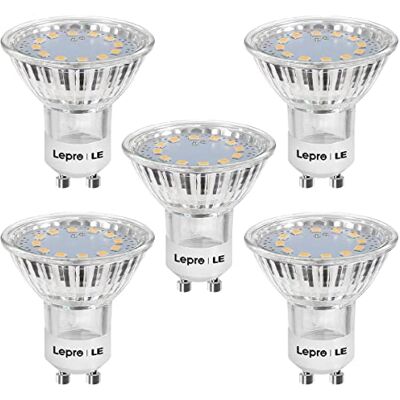 Lepro LE GU10 Ledlamp, 3 W, 250 lumen, 2700 kelvin warm wit, 120 graden stralingshoek, 5-pack Lepro LE GU10 Ledlamp, 3 W, 250 lumen, 2700 kelvin warm wit, 120 graden stralingshoek, 5-pack