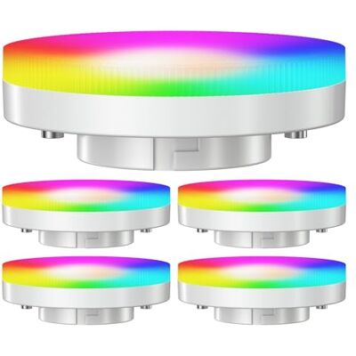 ledscom.de 5 x GX53 LED RGB gloeilamp, warm wit koud wit (2900-6100 K), 6,6 W, 670 lm, 107°, Smart Home, WLAN, Alexa, mate ledscom.de 5 x GX53 LED RGB gloeilamp, warm wit koud wit (2900-6100 K), 6,6 W, 670 lm, 107°, Smart Home, WLAN, Alexa, mate