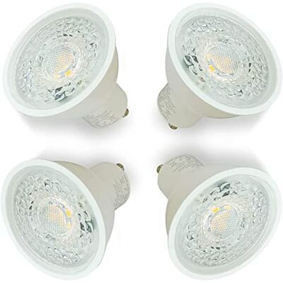 Sweier 4 x ledlampen GU10, 5 W, koud wit 6000 K, komt overeen met een 50 W halogeenspot, led-lampen GU10, 430 lm, stralingshoek 38 graden, AC 220 V, niet dimbaar Sweier 4 x ledlampen GU10, 5 W, koud wit 6000 K, komt overeen met een 50 W halogeenspot, led-lampen GU10, 430 lm, stralingshoek 38 graden, AC 220 V, niet dimbaar