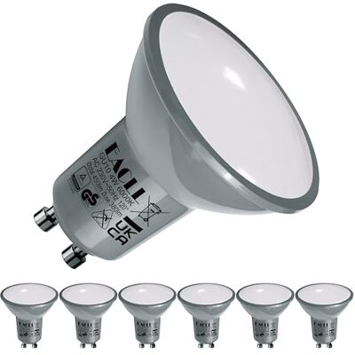 EACLL Set van 6 GU10 led-lampen, 6000 K, koudwit, 4,5 W, lichtbron, 345 lumen, halogeenequivalent, 50 W, flikkervrije spot AC 230 V, stralingshoek 120 graden, reflectorlamp nee EACLL Set van 6 GU10 led-lampen, 6000 K, koudwit, 4,5 W, lichtbron, 345 lumen, halogeenequivalent, 50 W, flikkervrije spot AC 230 V, stralingshoek 120 graden, reflectorlamp nee