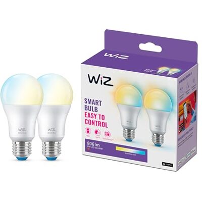 WiZ Lamp 2 stuks – warm tot koelwit licht – Slimme led-verlichting – E27 fitting – 60 W – mat – wifi WiZ Lamp 2 stuks – warm tot koelwit licht – Slimme led-verlichting – E27 fitting – 60 W – mat – wifi