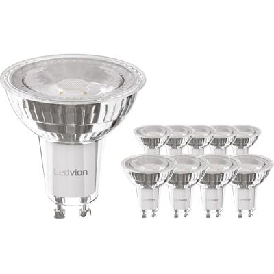 Ledvion 10 x ledlampen GU10, 3 W, 2700 K, 345 lumen, compleet glas, verlichting Ledvion 10 x ledlampen GU10, 3 W, 2700 K, 345 lumen, compleet glas, verlichting