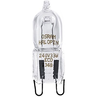 OSRAM Halopin Eco 66733 halogeenlamp, transparant, 33 W = 40 W, 230 V, G9-fitting, normale spanning, warmwit, 10 stuks OSRAM Halopin Eco 66733 halogeenlamp, transparant, 33 W = 40 W, 230 V, G9-fitting, normale spanning, warmwit, 10 stuks
